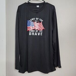 Land Of The Free Men's Long Sleeve Size  Large Black‎